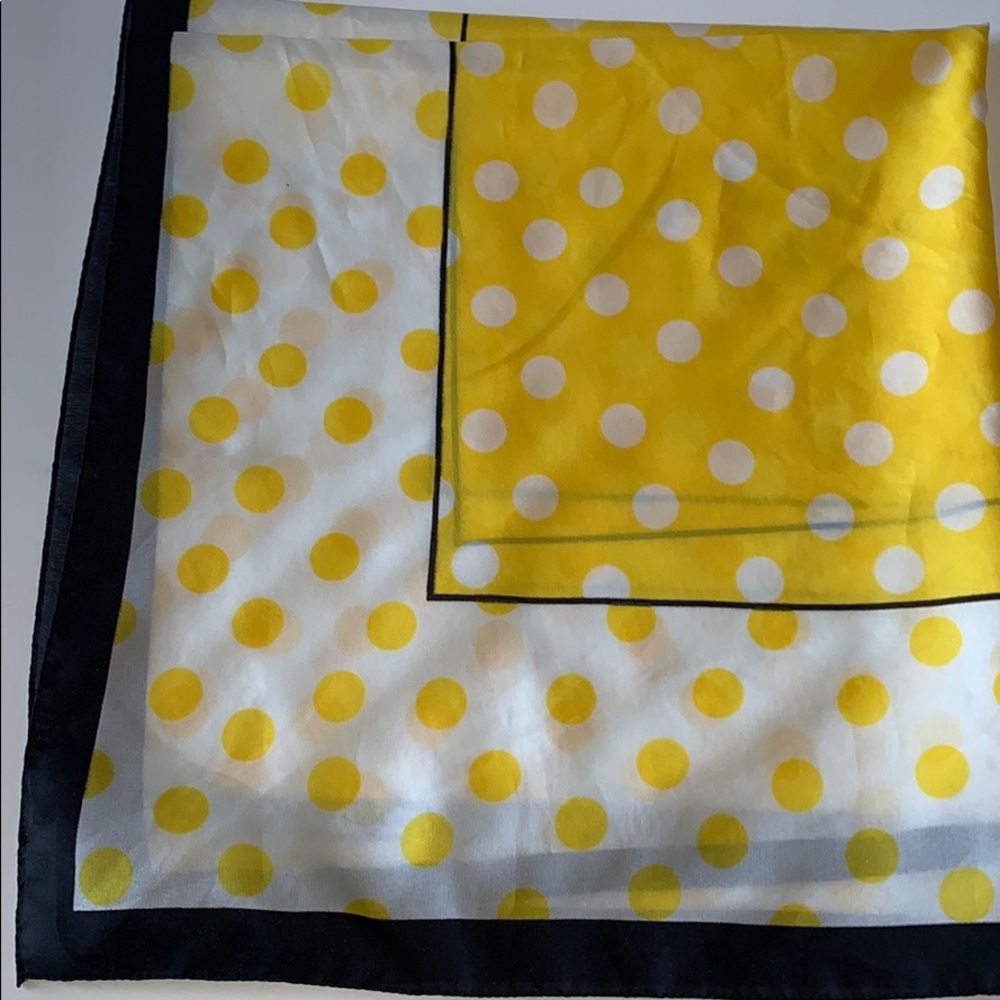 Women’s Yellow and Black Polka Dot Scarf